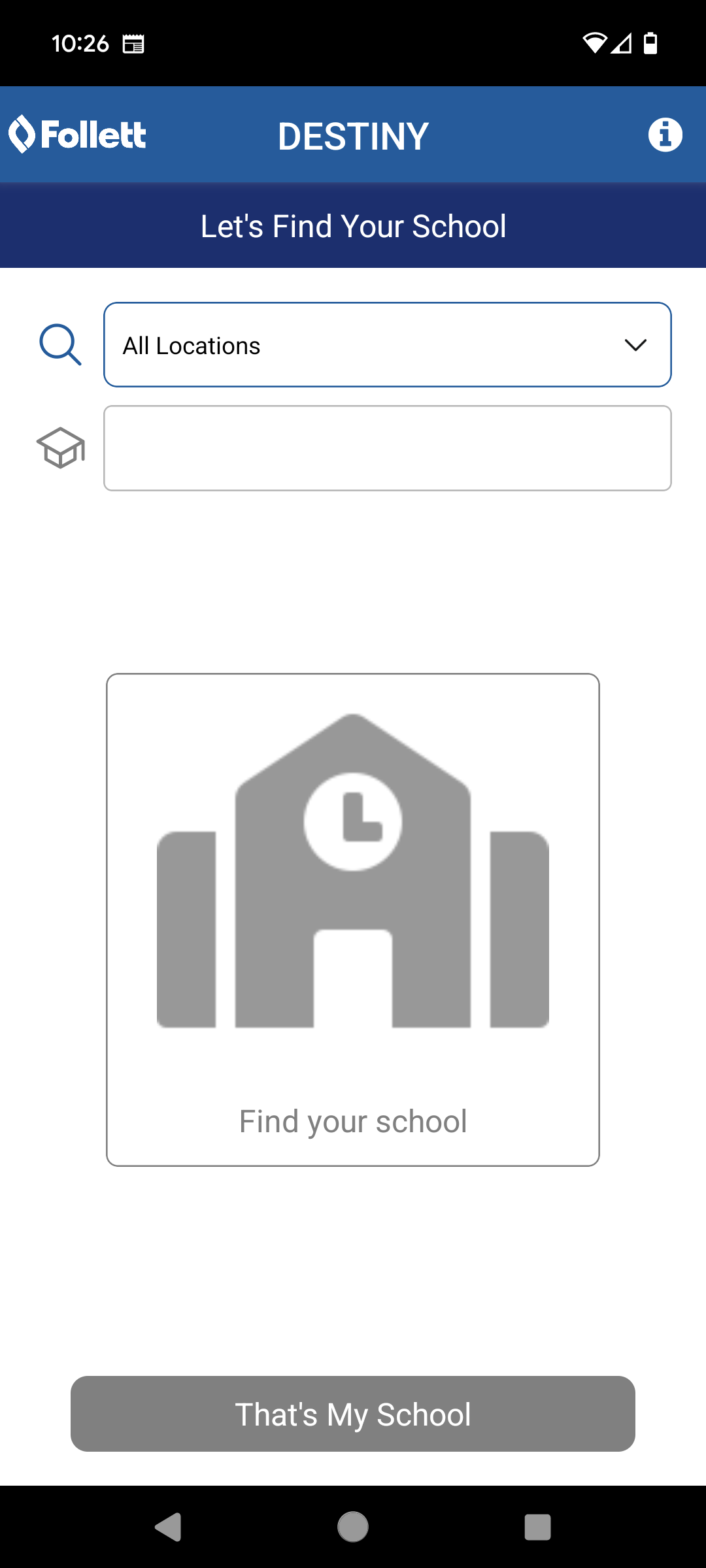 Find Your School page
